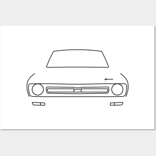 Morris Marina classic car outline graphic (black) Posters and Art